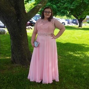 Pink Plus Size Prom Dress